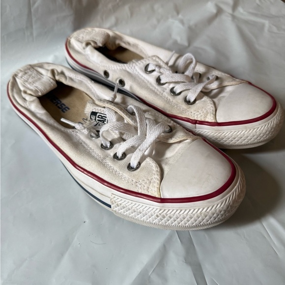 Converse All Star White Canvas Low Top Slip Ons, Size 8.5 - Picture 2 of 6